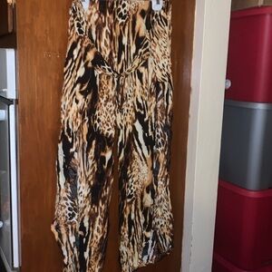 Lavendar Sky Animal Print  Split Plazzo Pants